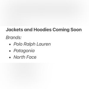 Jackets and Hoodies - Coming Soon 🧥🥶❄️☃️☁️🧤🧣